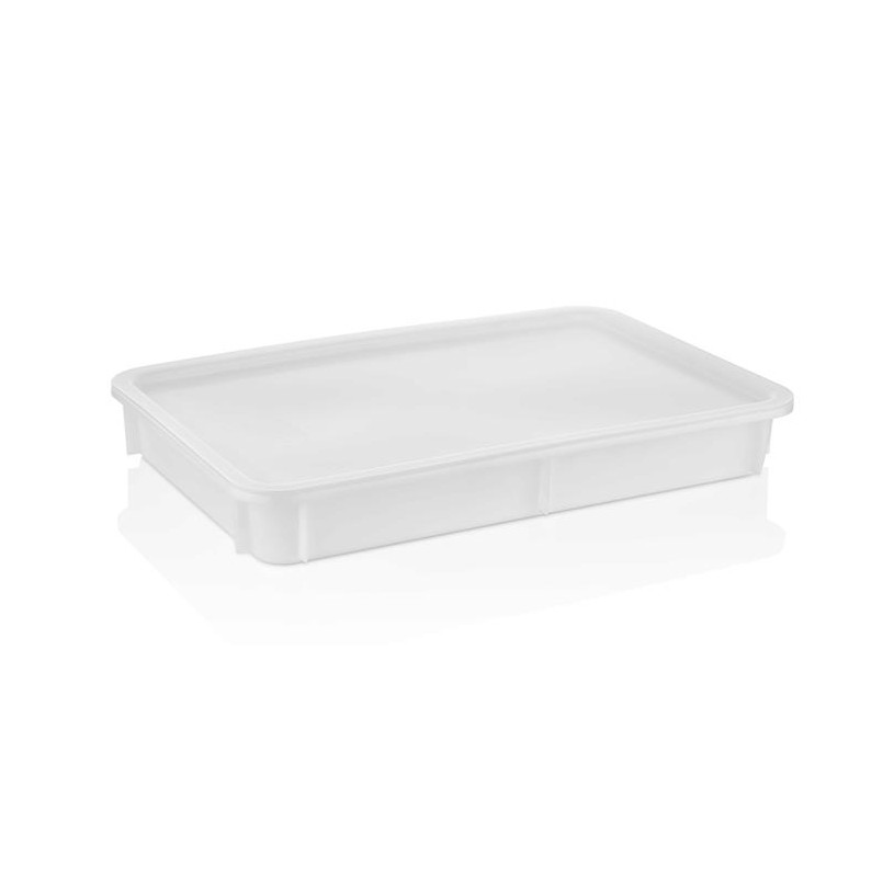 Pojemnik na ciasto do pizzy z polipropylenu 600x400x(H)105 mm Pojemnik na ciasto do pizzy z polipropylenu 600x400x(H)105 mm